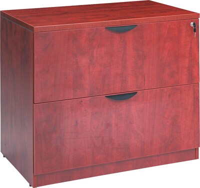 Alera® Valencia Series 2-Drawer Exec Lateral File Cabinet, Medium Cherry Finish, Legal (VA513622MC)