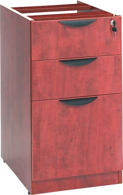 Alera® Valencia Series 3-Drawer Pedestal Exec File Cabinet, Med Cherry Fin, Lgl (VA532822MC)