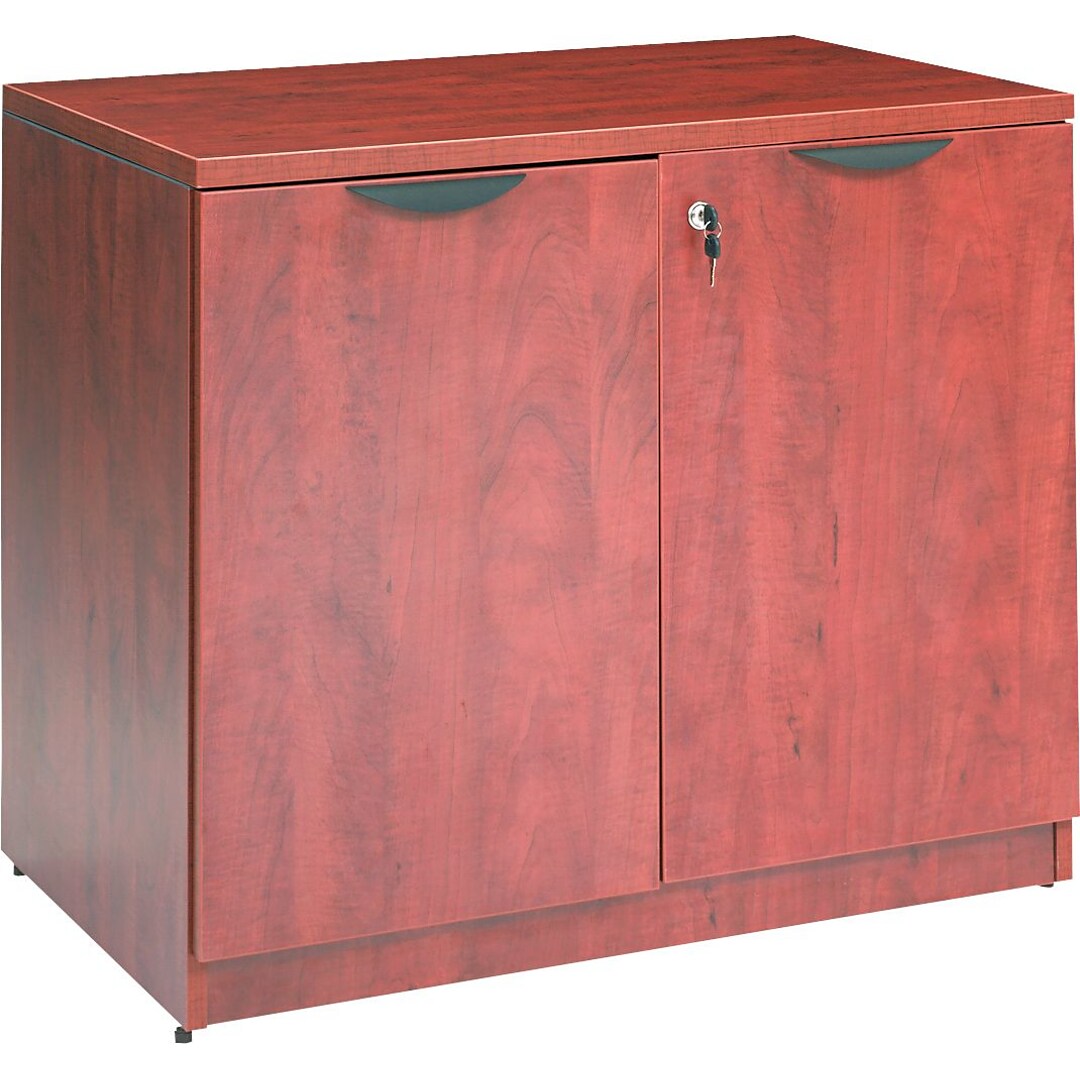 Alera Medium Cherry Storage Cabinet Quill Com