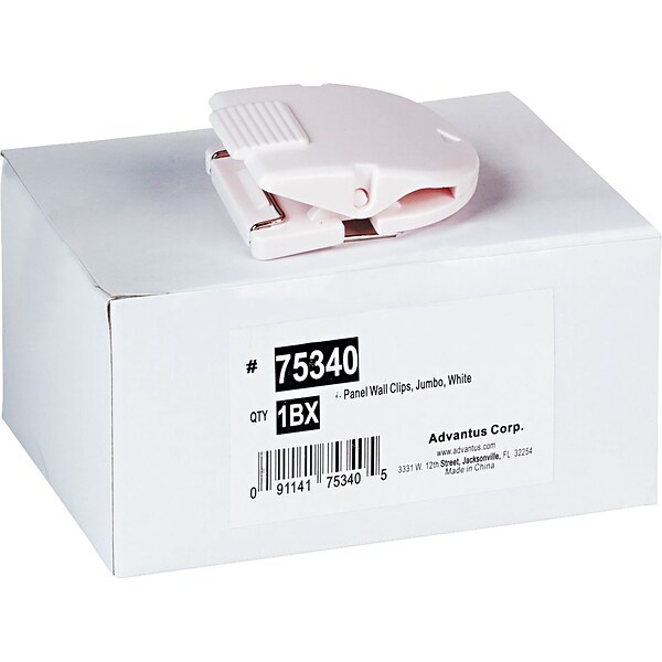 Avantus Jumbo Size Cubicle Clip, White, 10/Pack (75340)