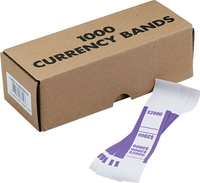 MMF Industries® Currency Bands, Violet/$2000, 20,000/Carton