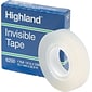 Highland Invisible Tape, 1/2" x 36 yds., 1 Roll (6200121296)