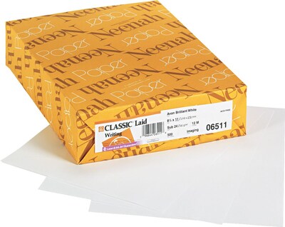 Neenah Paper® Classic Laid Writing Paper, Letter-Size, 93 US Brightness, 24 Lb., 8 1/2H x 11W, 500 Sheets/Rm