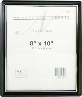 NuDell™ EZ Mount Document Frame, Black with Gold Border, 8 1/2" x 11"