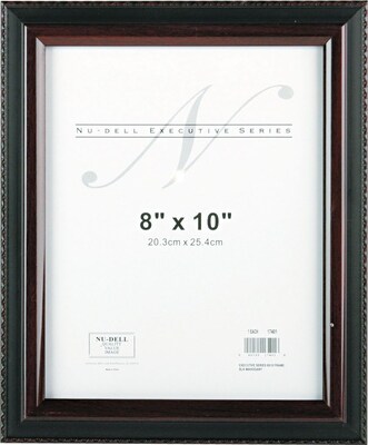 NuDell Executive Frames, Plastic, 8 x 10, Black/Mahogany