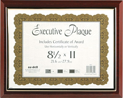 NuDell™ Prestige Executive Award Plaque, Mahogany, 13 x 10 1/2 (NUD18853M)