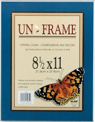 NuDell™ Un-Frame Box Photo Frame Sign Holder, Clear, 8 1/2 x 11