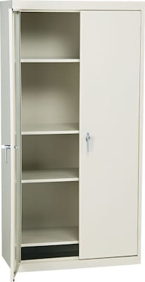 Alera Fixed Shelf Storage Cabinet, Putty, 4-Shelf, 36W x 18D x 72H (ALECM7218PY)