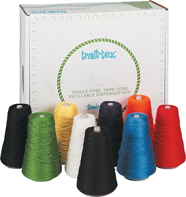 Trai-tex® Yarn Dispenser, 3-Ply School Roving Weight Yarn, 9 Cones per Carton