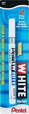 Pentel Permanent Marker, Fine Tip, White (100WS)