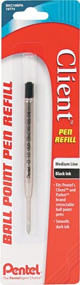 Pentel® 1 mm Medium Client Ballpoint Pen Refill, Black