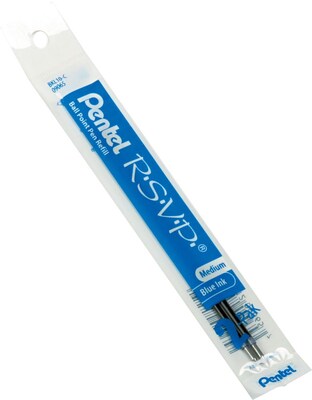 Pentel® RSVP Ballpoint Pen Refills, 1.0mm, Blue, 2 per pack (BKL10-C)