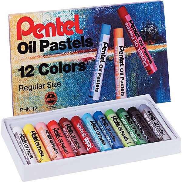 Pentel® Oil Pastel Set With Carrying Case, Assorted, 12/Set