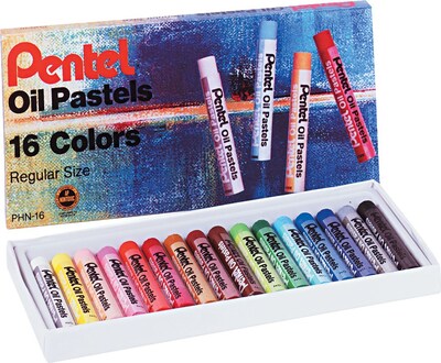 Pentel® Oil Pastel Set With Carrying Case, Assorted, 16/Set