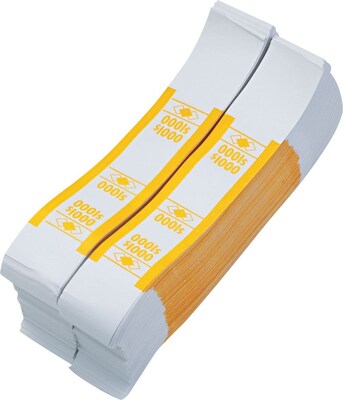 MMF Industries® Currency Bands, Yellow/$1000, 20,000/Carton