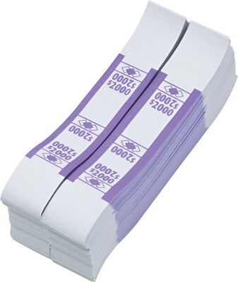 MMF Industries® Currency Bands, Violet/$2000, 20,000/Carton