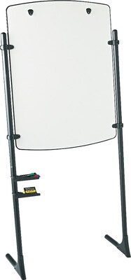 Quartet® Silhouette® Total Erase® Easel, Whiteboard/Flipchart, Black Frame, 75H
