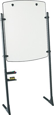 Quartet® Silhouette® Total Erase® Easel, Whiteboard/Flipchart, Black Frame, 75H