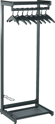 Quartet® Two-Shelf Garment Rack, Freestanding, Black, 61H x 24W x 24D