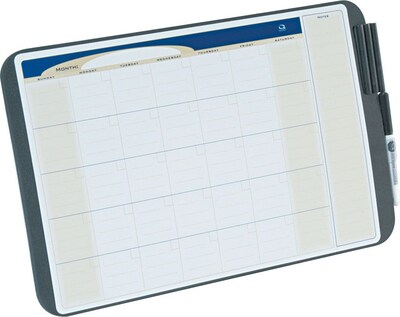 Quartet® Designer™ Tack & Write® Monthly Calendar, 17 x 11, 1-month Grid