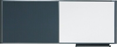 Quartet® Prestige® Cubicle Combo Board, Total Erase®/Fabric, Graphite Finish Frame, 36W x 18H