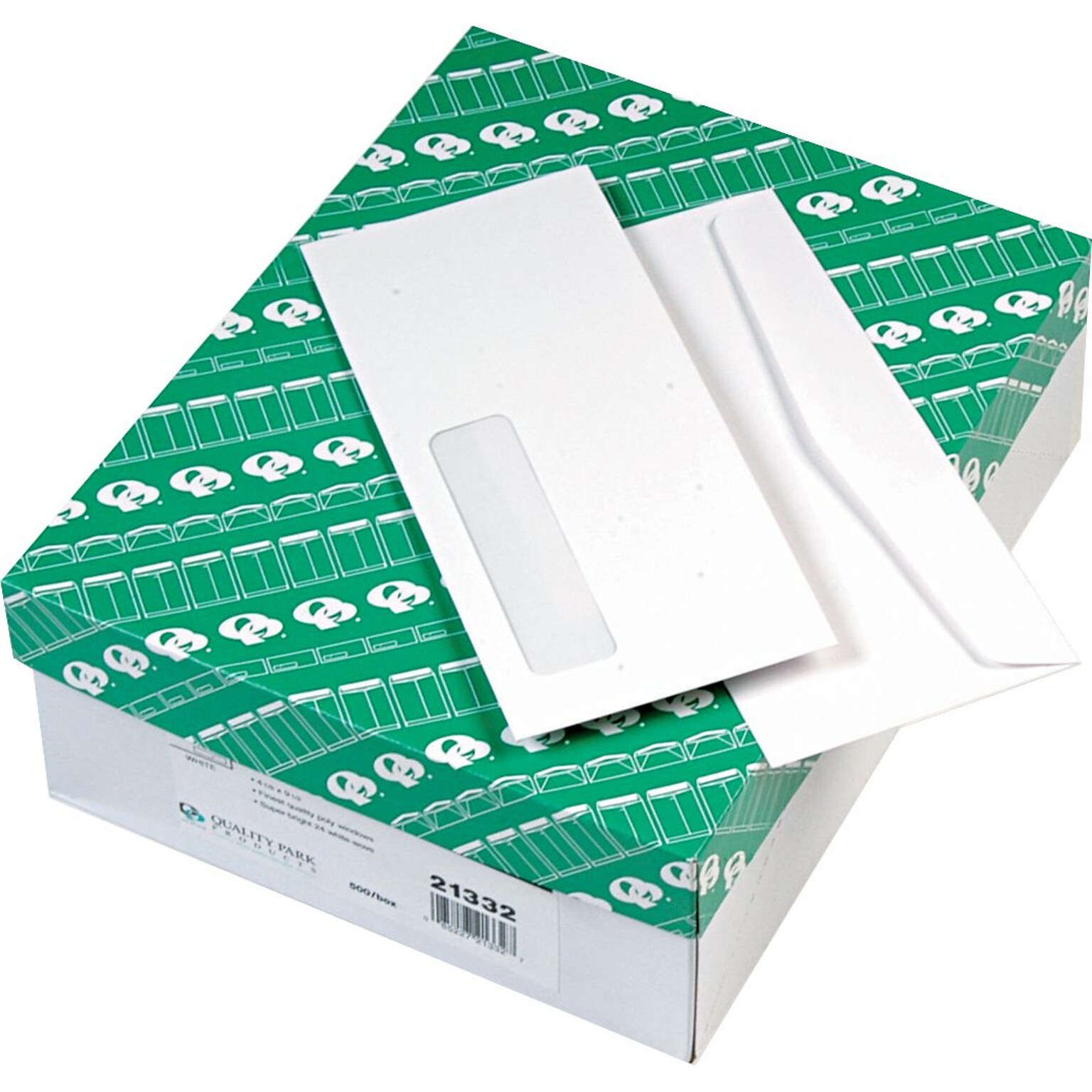 Quality Park Gummed Right Window #10 Envelope, 4 1/8 x 9 1/2, White, 500/Box (QUA21332)