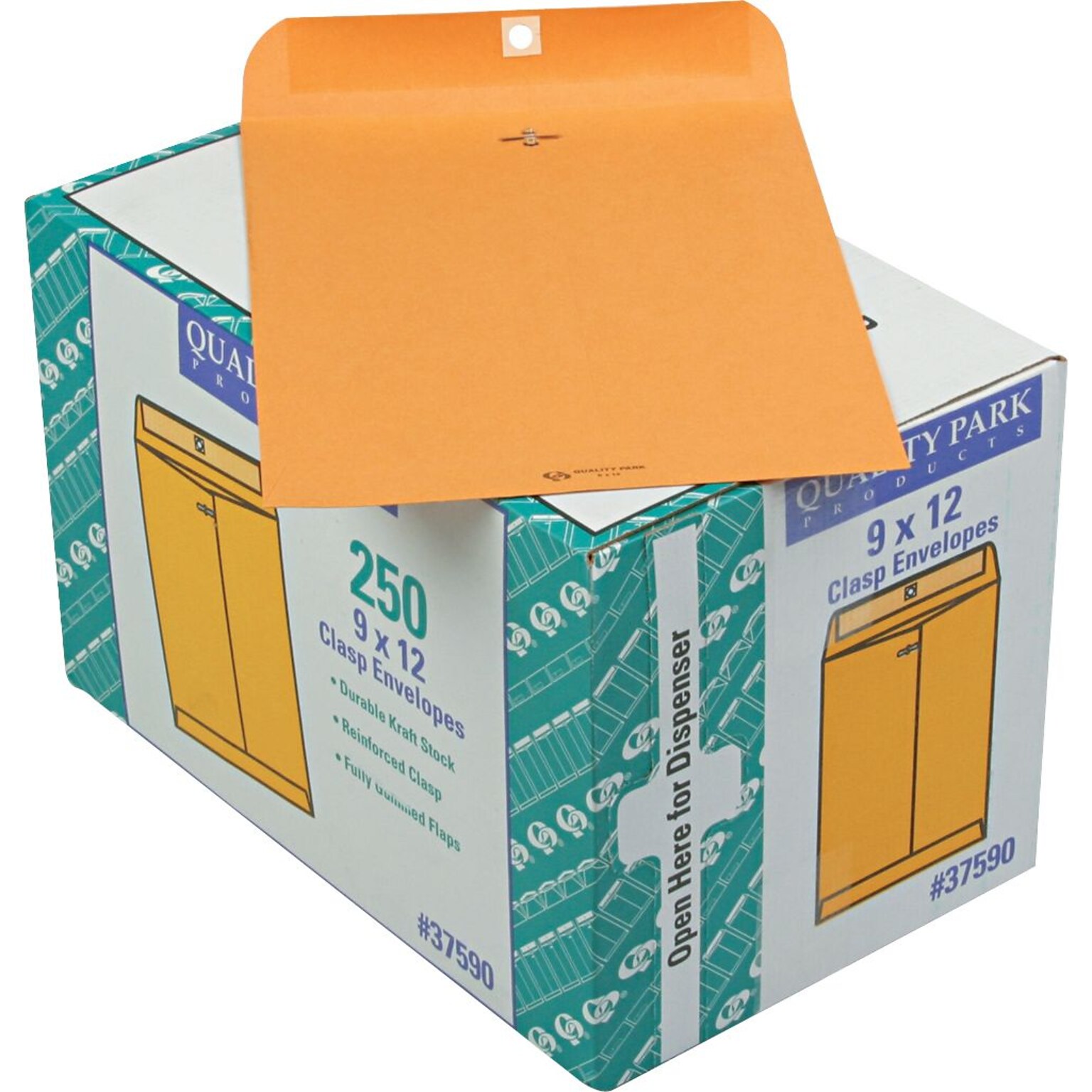 Quality Park Clasp Kraft Catalog Envelope, 9 x 12, Kraft, 250/Box (37590)