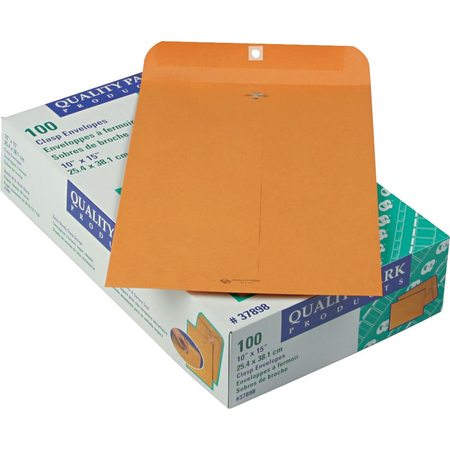 Quality Park Clasp Kraft Catalog Envelope, 10 x 15, Kraft, 100/Box (37898)