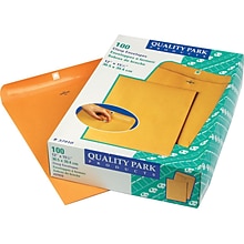 Quality Park Clasp & Moistenable Glue #15 1/2 Catalog Envelope, 12 x 15 1/2, Brown Kraft, 100/Box
