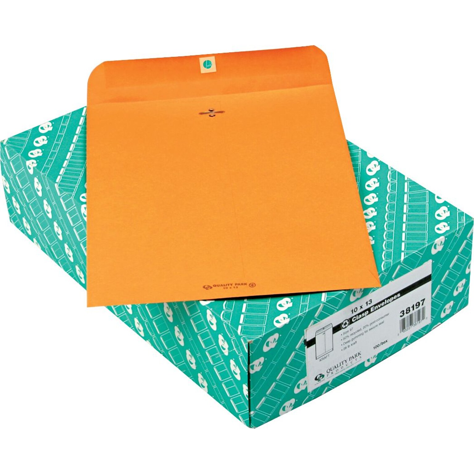 Quality Park Clasp Nonstandard Kraft Catalog Envelope, 10 x 13, Light Kraft, 100/Box (QUA38197)