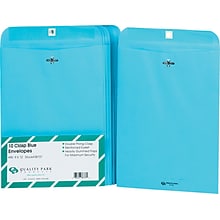 Quality Park Fashion Clasp & Moistenable Glue Catalog Envelope, 9 x 12, Blue, 10/Pack (38737)