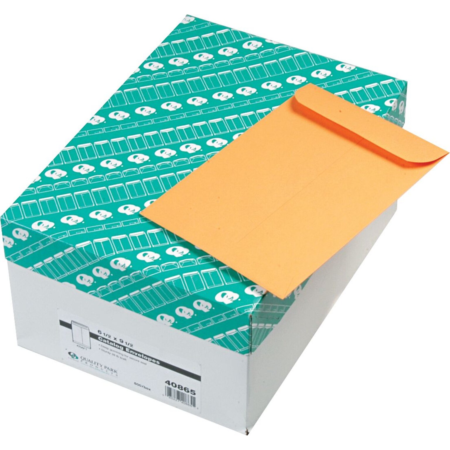 Quality Park Gummed Kraft Catalog Envelope, 6 1/2 x 9 1/2, Kraft, 500/Box (QUA40865)