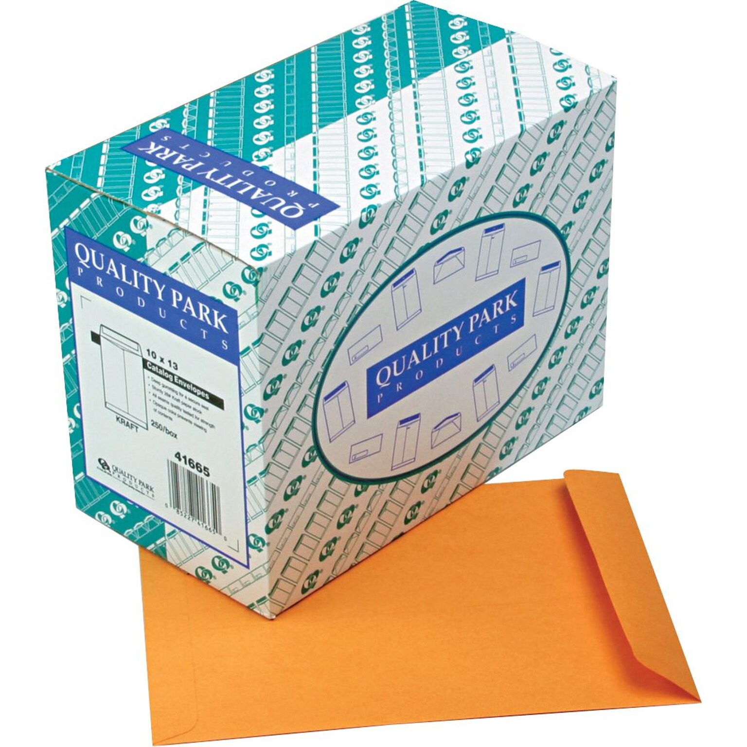Quality Park Gummed Kraft Catalog Envelope, 10 x 13, Kraft, 250/Box (41665)