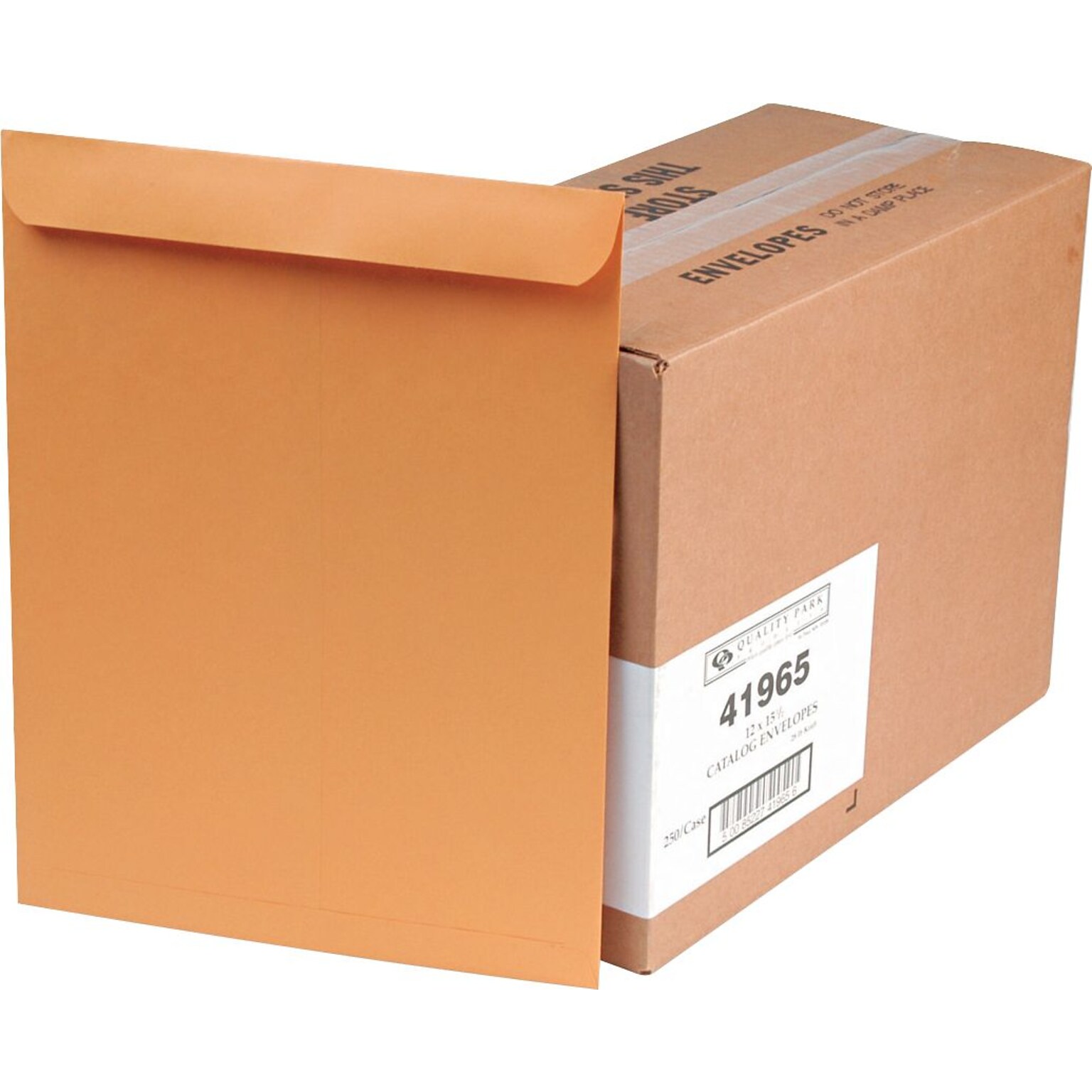 Quality Park Gummed Kraft Catalog Envelope, 12 x 15 1/2, Light Kraft, 250/Box (41965)