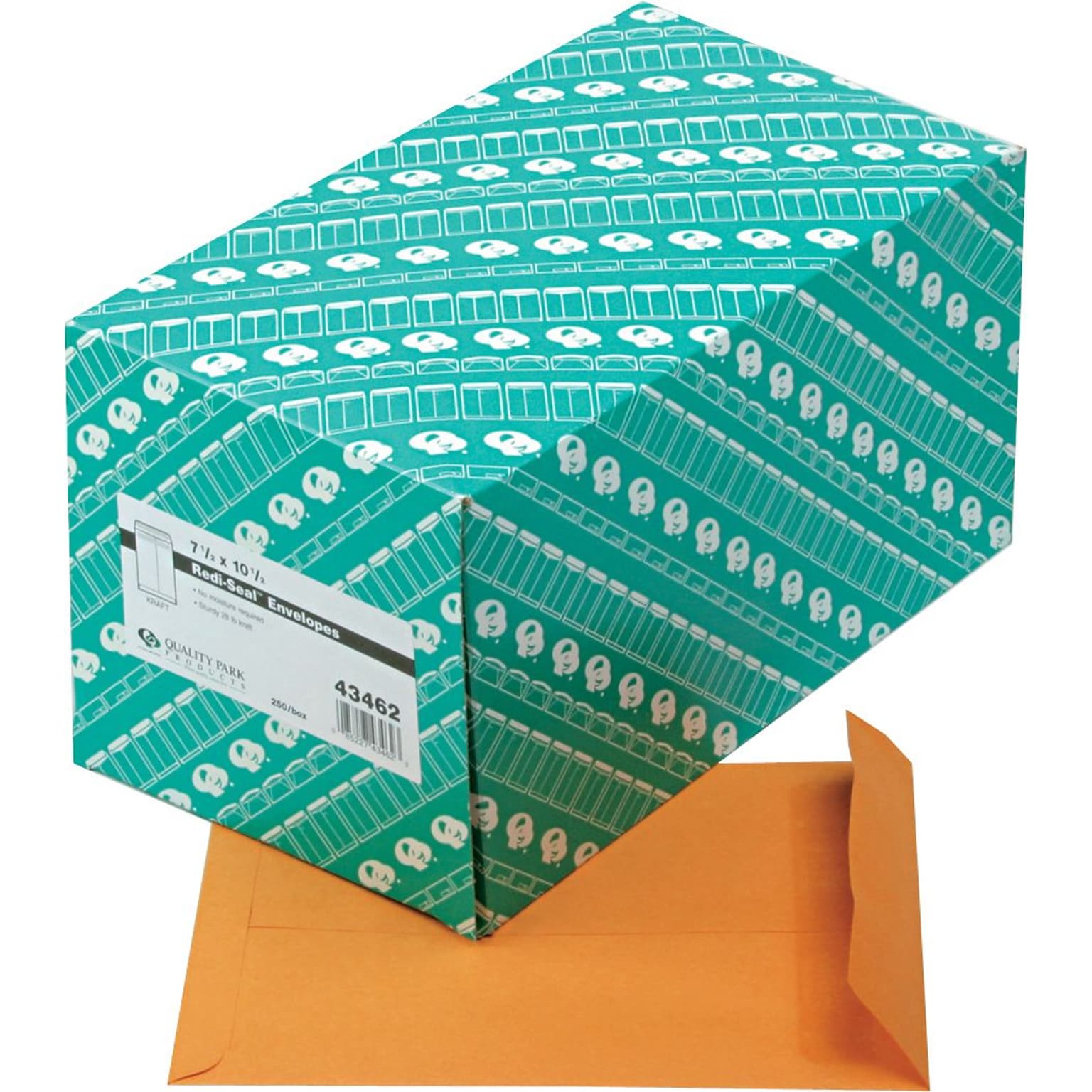 Quality Park Redi-Seal Catalog Envelope, 10 1/2 x 7 1/2, Kraft, 250/Box (43462)