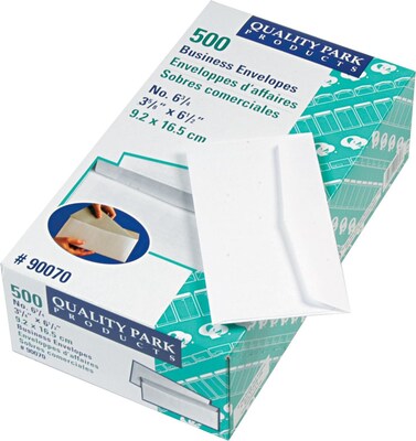 Quality Park Contemporary Style #6 3/4 Business Envelopes, 3 5/8 x 6 1/2, White, 500/Box (QUA90070