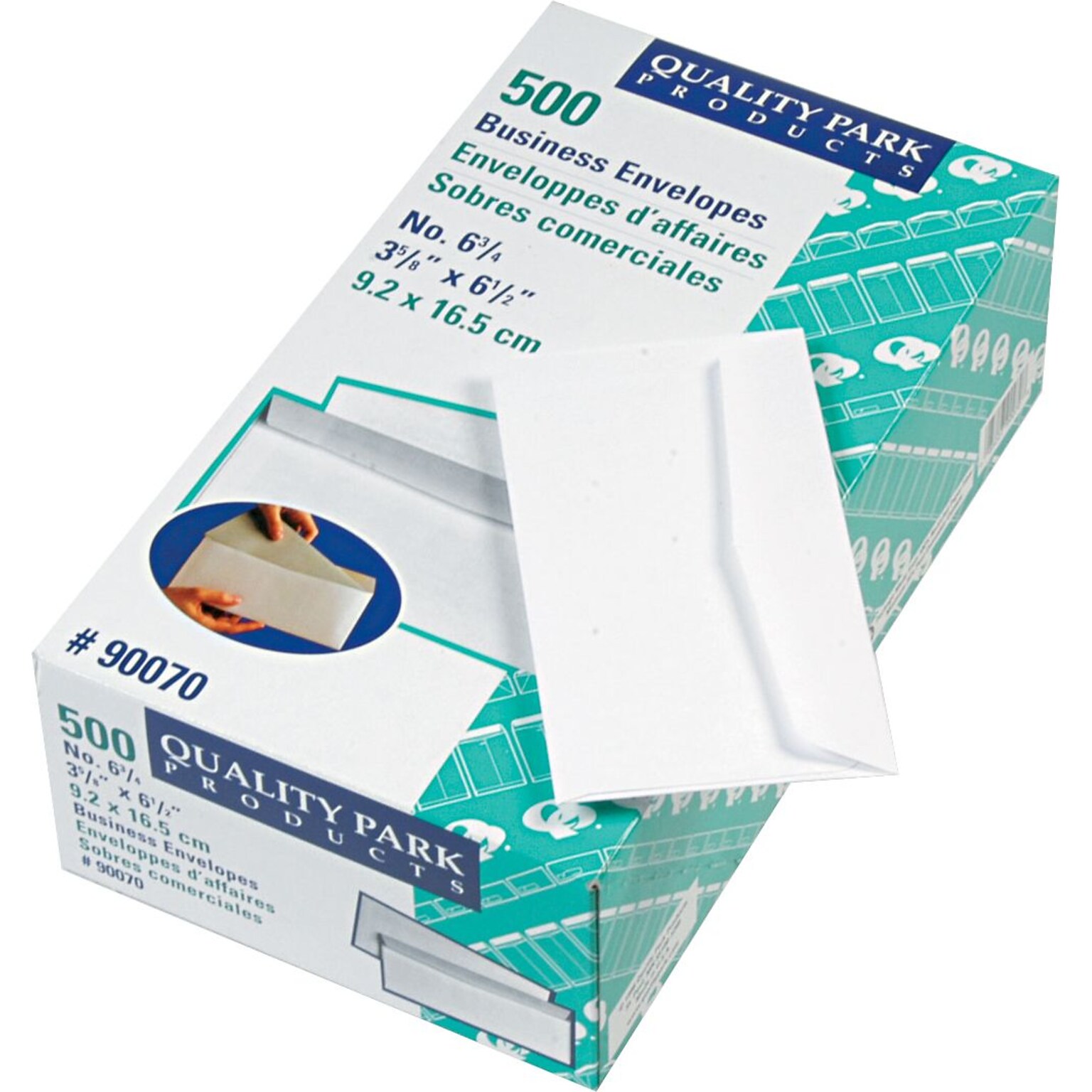 Quality Park Contemporary Style #6 3/4 Business Envelope 3 5/8 x 6 1/2, White, 500/Box (QUA90070)