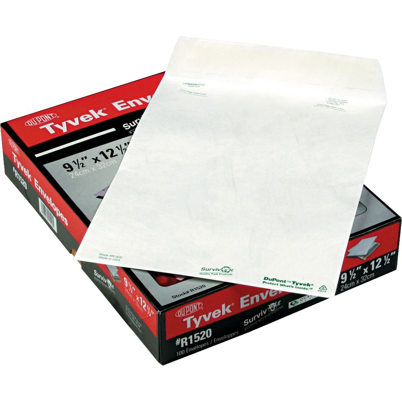 Quality Park Flap-Stik Self Seal Catalog Envelope, 9 1/2 x 12 1/2, White, 100/Box (R1520)