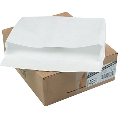 Quality Park Tyvek Open End Flap-Stik Expansion Self Seal Catalog Envelope, 12 x 16 x 2, White, 100/Carton (R4650)