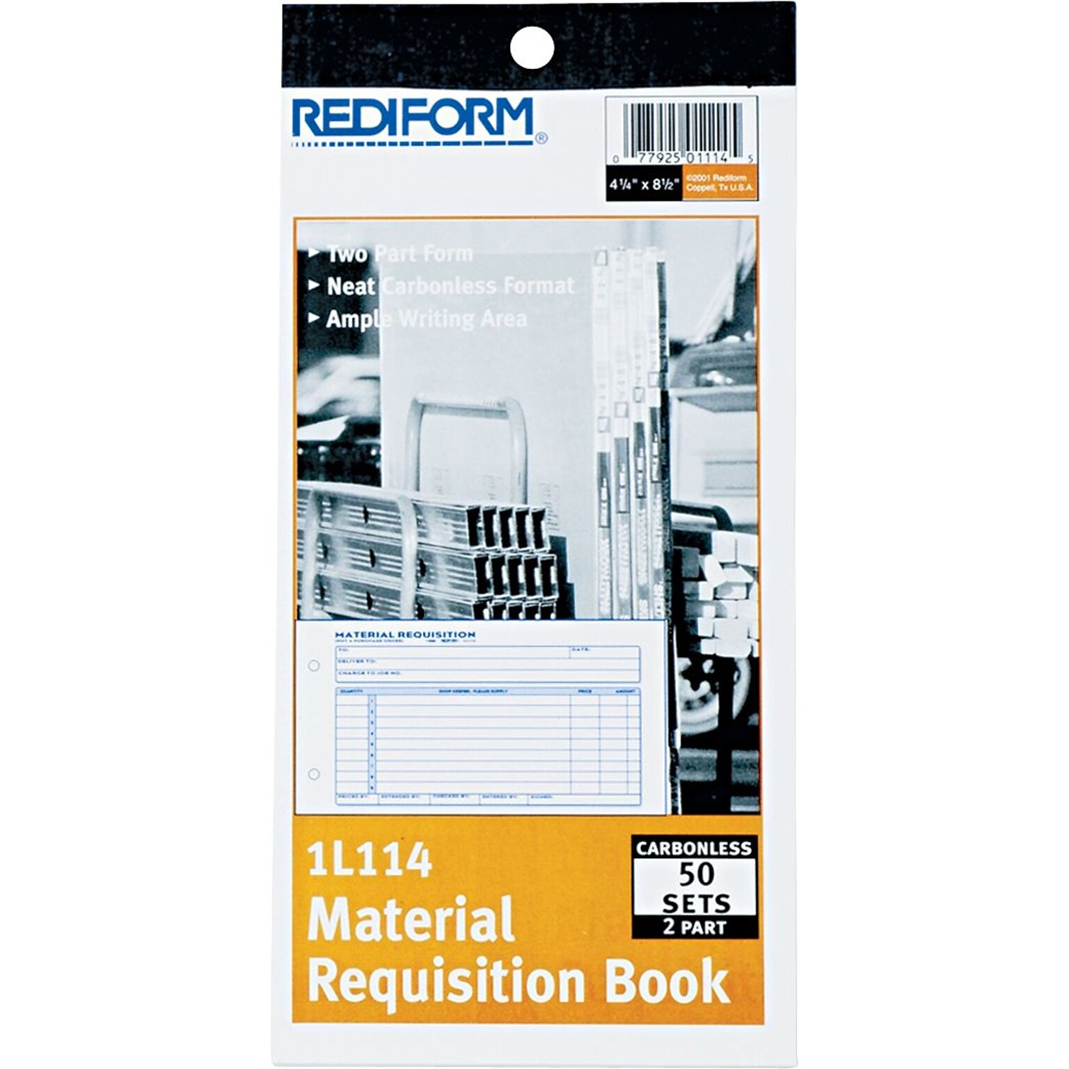 Rediform Material Requisition Book, 2 Parts, Carbonless, 4 1/4 x 7 7/8, 50/Pk