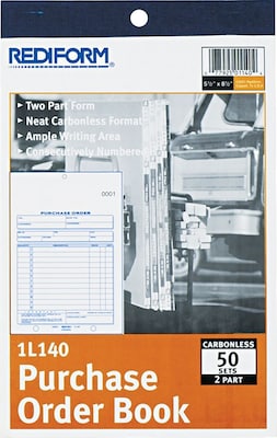 Purchase Order Book, 2 Parts, Carbonless, 5 1/2 x 7 7/8