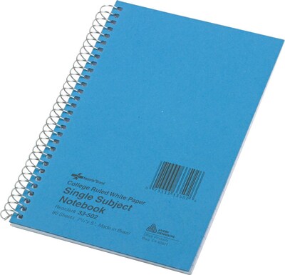 National Brand 1-Subject Notebook, College/Margin Ruled, 7 3/4 x 5, 80 Sheets/Book, Blue (33502)