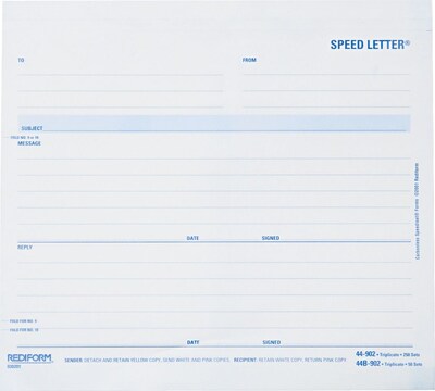 Correspondence Forms, Speed Letter, 8-1/2x7 (44902)
