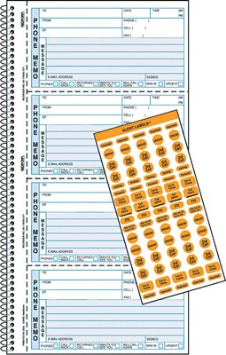 Rediform® Professional Line Telephone Message Book, Memo Style, 2 Part Carbonless, 11 x 5 3/4 (R50176)