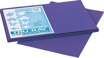 Tru-Ray® Sulphite Construction Paper, 12" x 18", Purple, 50 Sheets