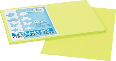 Tru-Ray® Fade Resistant Art Construction Paper, Brilliant Lime, 12x18", 50 Sheets