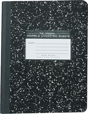 Roaring Spring Paper Products 1-Subject Composition Notebooks, 9.75 x 7.5, Wide Ruled, 60 Sheets,