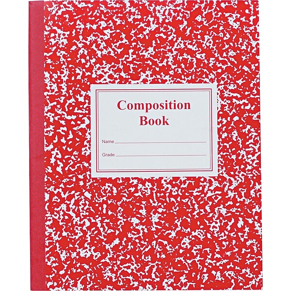 Roaring Spring Grade 3 Composition Book, Skip-Line Ruled, 9.75 x 7.75, 50 Sheets, Red Marble (ROA77922)