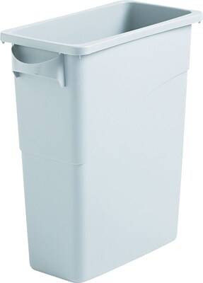 Rubbermaid Slim Jim with Venting Channels Rubber Trash Can no Lid, Gray, 15.85 gal. (1971258)