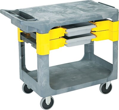 Rubbermaid 3-Shelf Utility Cart, Platinum (FG618000BLA)